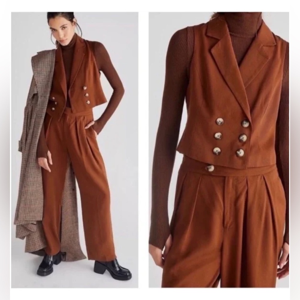 Free People Gabbie Vest Suit Set